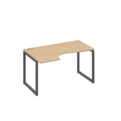 А4 А4 043 НД (Натуральный дуб/Антрацит) Стол эргономичный левый "Классика" на металлокаркасе QUATTRO