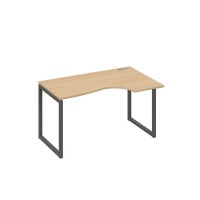 А4 А4 044 НД (Натуральный дуб/Антрацит) Стол эргономичный правый "Классика" на металлокаркасе QUATTRO