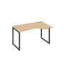 А4 А4 044 НД (Натуральный дуб/Антрацит) Стол эргономичный правый "Классика" на металлокаркасе QUATTRO