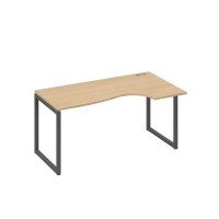 А4 А4 046 НД (Натуральный дуб/Антрацит) Стол эргономичный правый "Классика" на металлокаркасе QUATTRO