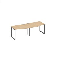 А4 А4 061-2 НД (Натуральный дуб/Антрацит) Рабочая станция опоры QUATTRO столы 2х120 со столами Техно