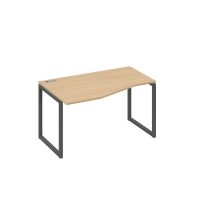А4 А4 063 НД (Натуральный дуб/Антрацит) Стол эргономичный левый "Техно" на металлокаркасе QUATTRO
