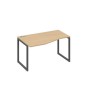 А4 А4 063 НД (Натуральный дуб/Антрацит) Стол эргономичный левый "Техно" на металлокаркасе QUATTRO