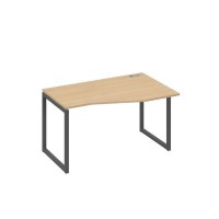 А4 А4 064 НД (Натуральный дуб/Антрацит) Стол эргономичный правый "Техно" на металлокаркасе QUATTRO