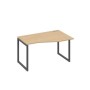 А4 А4 064 НД (Натуральный дуб/Антрацит) Стол эргономичный правый "Техно" на металлокаркасе QUATTRO