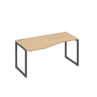 А4 А4 065 НД (Натуральный дуб/Антрацит) Стол эргономичный левый "Техно" на металлокаркасе QUATTRO