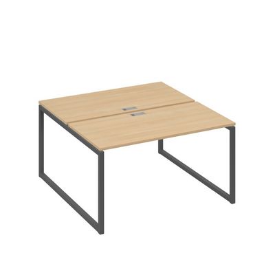 А4 А4 174 НД (Натуральный дуб/Антрацит) Рабочая станция на каркасе QUATTRO столы 2х140