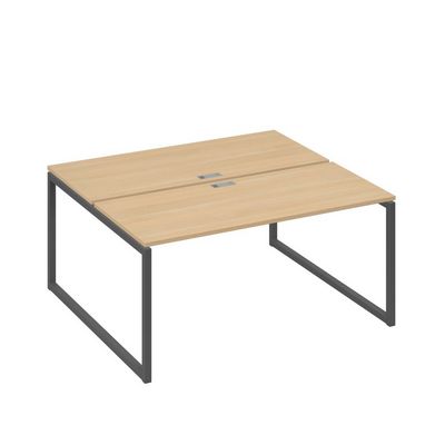 А4 А4 175 НД (Натуральный дуб/Антрацит) Рабочая станция на каркасе QUATTRO столы 2х160