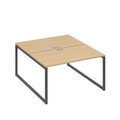 А4 А4 177 НД (Натуральный дуб/Антрацит) Рабочая станция на каркасе QUATTRO столы 2х140