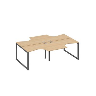 А4 А4 180-2 НД (Натуральный дуб/Антрацит) Рабочая станция QUATTRO столы 4х120 Классика