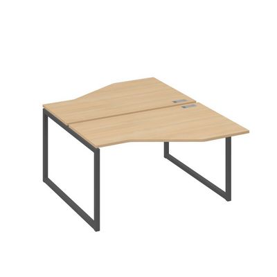 А4 А4 187 НД (Натуральный дуб/Антрацит) Рабочая станция опоры QUATTRO со столами Техно 2х140