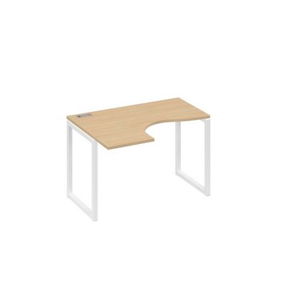 А4 Б4 031 НД (Натуральный дуб/Белый) Стол эргономичный левый "Классика" на металлокаркасе QUATTRO