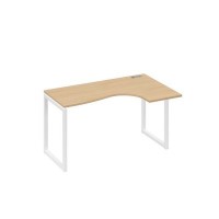 А4 Б4 034 НД (Натуральный дуб/Белый) Стол эргономичный правый "Классика" на металлокаркасе QUATTRO
