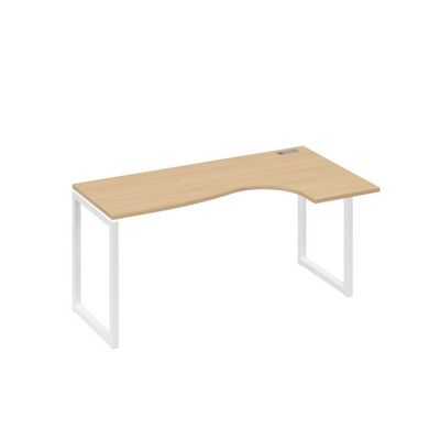 А4 Б4 036 НД (Натуральный дуб/Белый) Стол эргономичный правый "Классика" на металлокаркасе QUATTRO