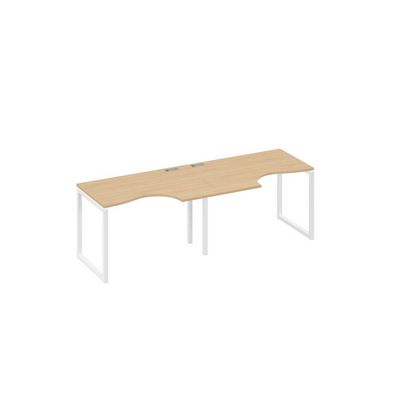 А4 Б4 041-2 НД (Натуральный дуб/Белый) Рабочая станция QUATTRO 2х120 столы Классика эргономичные