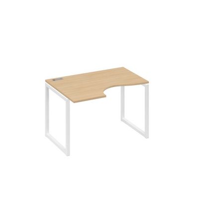 А4 Б4 041 НД (Натуральный дуб/Белый) Стол эргономичный левый "Классика" на металлокаркасе QUATTRO