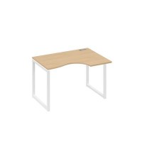 А4 Б4 042 НД (Натуральный дуб/Белый) Стол эргономичный правый "Классика" на металлокаркасе QUATTRO