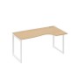 А4 Б4 046 НД (Натуральный дуб/Белый) Стол эргономичный правый "Классика" на металлокаркасе QUATTRO