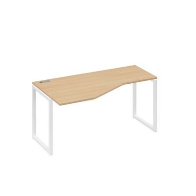 А4 Б4 055 НД (Натуральный дуб/Белый) Стол эргономичный левый "Техно" на металлокаркасе QUATTRO