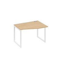 А4 Б4 062 НД (Натуральный дуб/Белый) Стол эргономичный правый "Техно" на металлокаркасе QUATTRO