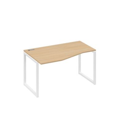 А4 Б4 063 НД (Натуральный дуб/Белый) Стол эргономичный левый "Техно" на металлокаркасе QUATTRO