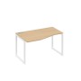 А4 Б4 063 НД (Натуральный дуб/Белый) Стол эргономичный левый "Техно" на металлокаркасе QUATTRO