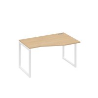 А4 Б4 064 НД (Натуральный дуб/Белый) Стол эргономичный правый "Техно" на металлокаркасе QUATTRO