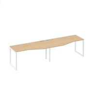 А4 Б4 065-2 НД (Натуральный дуб/Белый) Рабочая станция опоры QUATTRO столы 2х160 со столами Техно