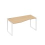 А4 Б4 065 НД (Натуральный дуб/Белый) Стол эргономичный левый "Техно" на металлокаркасе QUATTRO