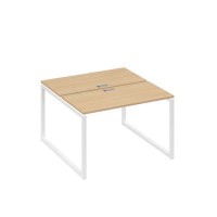 А4 Б4 170 НД (Натуральный дуб/Белый) Рабочая станция на каркасе QUATTRO столы 2х120