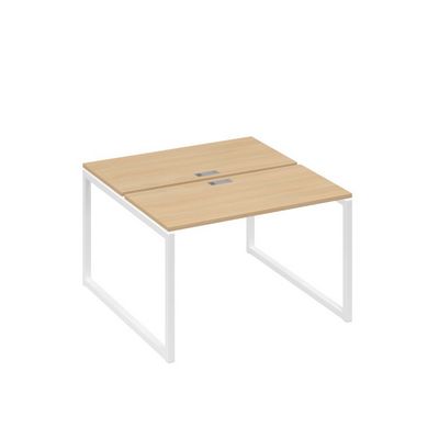 А4 Б4 170 НД (Натуральный дуб/Белый) Рабочая станция на каркасе QUATTRO столы 2х120