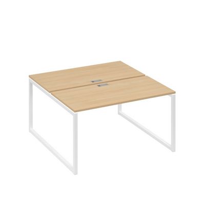 А4 Б4 174 НД (Натуральный дуб/Белый) Рабочая станция на каркасе QUATTRO столы 2х140