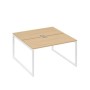 А4 Б4 174 НД (Натуральный дуб/Белый) Рабочая станция на каркасе QUATTRO столы 2х140