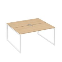 А4 Б4 175 НД (Натуральный дуб/Белый) Рабочая станция на каркасе QUATTRO столы 2х160
