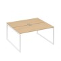 А4 Б4 175 НД (Натуральный дуб/Белый) Рабочая станция на каркасе QUATTRO столы 2х160