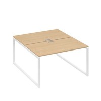 А4 Б4 177 НД (Натуральный дуб/Белый) Рабочая станция на каркасе QUATTRO столы 2х140