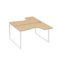 А4 Б4 181 НД (Натуральный дуб/Белый) Рабочая станция опоры QUATTRO столы 2х140 Классика