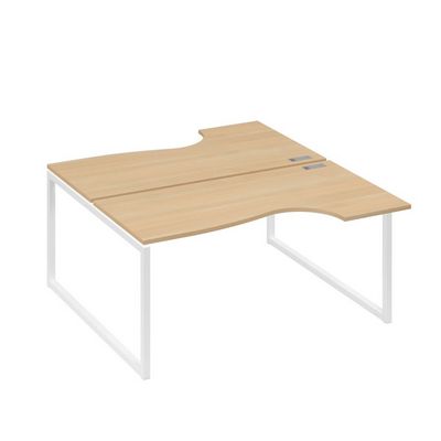 А4 Б4 185 НД (Натуральный дуб/Белый) Рабочая станция опоры QUATTRO столы 2х160 Классика