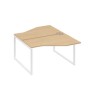 А4 Б4 187 НД (Натуральный дуб/Белый) Рабочая станция опоры QUATTRO со столами Техно 2х140
