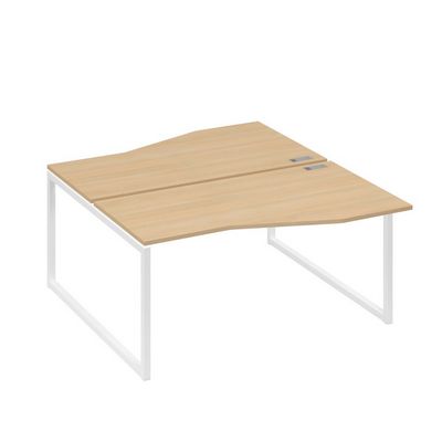 А4 Б4 191 НД (Натуральный дуб/Белый) Рабочая станция каркас QUATTRO столы 2х160 Техно