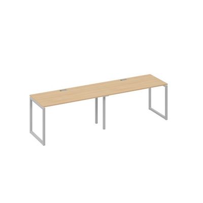 А4 С4 014-2 НД (Натуральный дуб/Серый) Рабочая станция 2х140 опоры QUATTRO