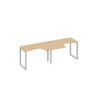 А4 С4 031-2 НД (Натуральный дуб/Серый) Рабочая станция QUATTRO 2х120 столы Классика эргономичные