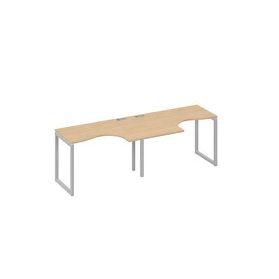 А4 С4 031-2 НД (Натуральный дуб/Серый) Рабочая станция QUATTRO 2х120 столы Классика эргономичные