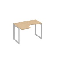 А4 С4 031 НД (Натуральный дуб/Серый) Стол эргономичный левый "Классика" на металлокаркасе QUATTRO