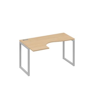 А4 С4 033 НД (Натуральный дуб/Серый) Стол эргономичный левый "Классика" на металлокаркасе QUATTRO