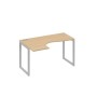 А4 С4 033 НД (Натуральный дуб/Серый) Стол эргономичный левый "Классика" на металлокаркасе QUATTRO