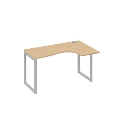 А4 С4 034 НД (Натуральный дуб/Серый) Стол эргономичный правый "Классика" на металлокаркасе QUATTRO