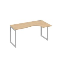 А4 С4 036 НД (Натуральный дуб/Серый) Стол эргономичный правый "Классика" на металлокаркасе QUATTRO