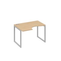 А4 С4 041 НД (Натуральный дуб/Серый) Стол эргономичный левый "Классика" на металлокаркасе QUATTRO