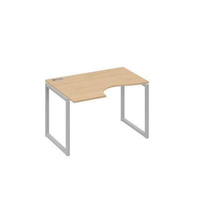 А4 С4 041 НД (Натуральный дуб/Серый) Стол эргономичный левый "Классика" на металлокаркасе QUATTRO